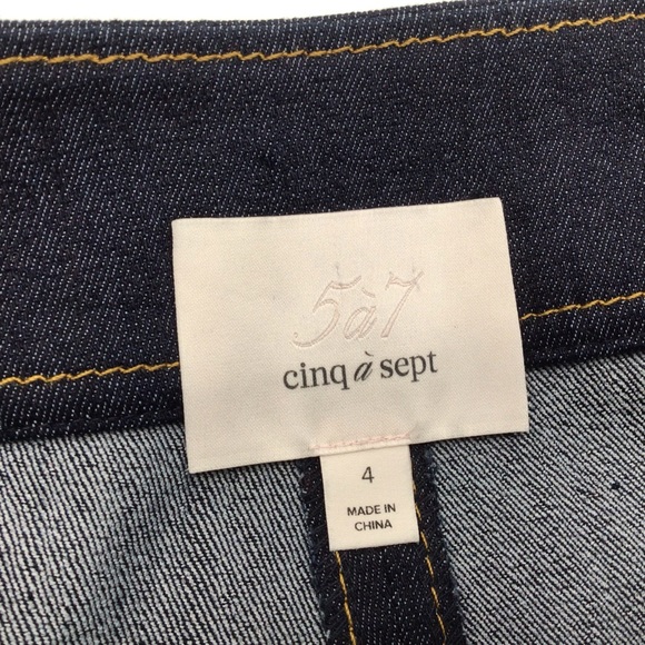 Cinq à Sept Dark Blue zipper front cropped Jeans - Picture 7 of 11